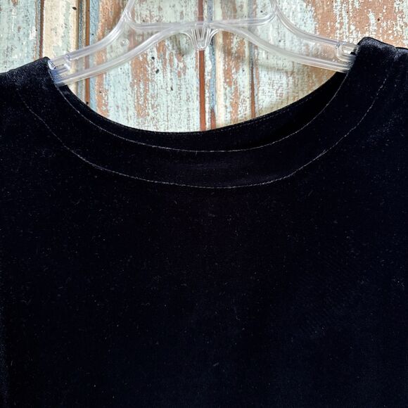 Allison Daley Black Velour/Velvet Tank Top 12 Sleeveless - Picture 2 of 7